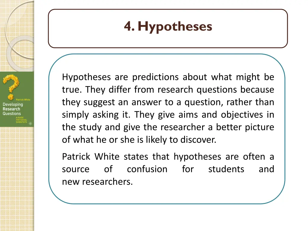 4 hypotheses