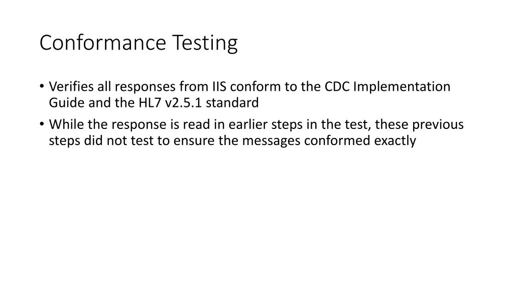 conformance testing