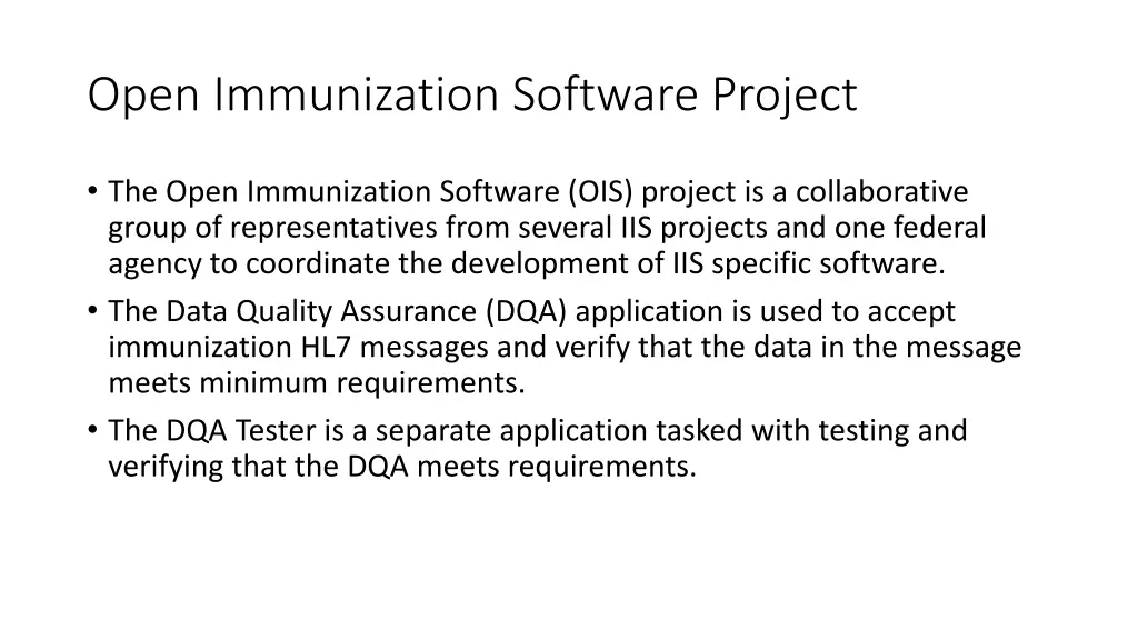 open immunization software project