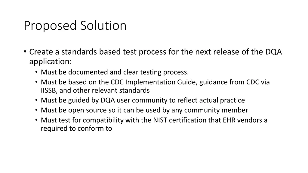 proposed solution