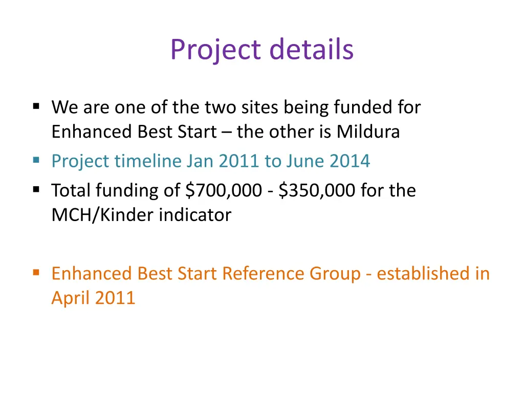 project details