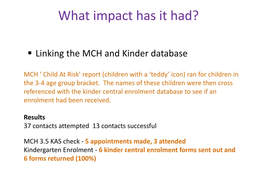 what impact has it had 3