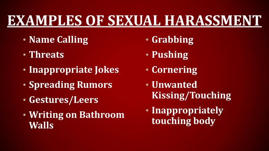 examples of sexual harassment
