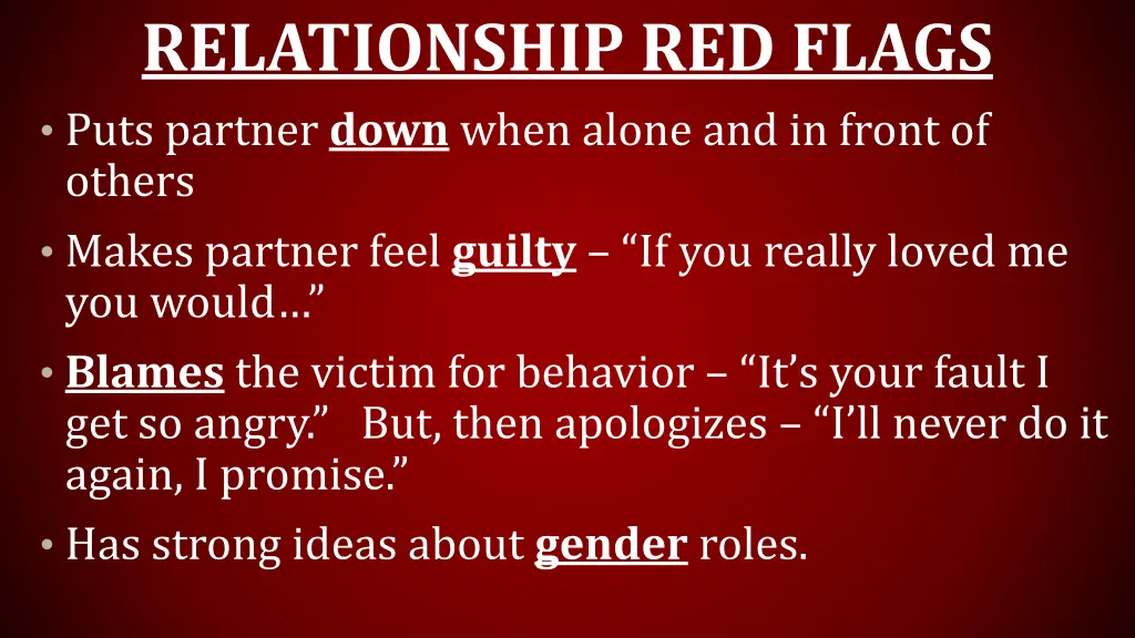relationship red flags