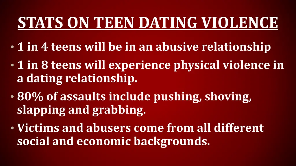 stats on teen dating violence