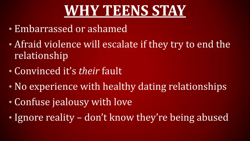 why teens stay