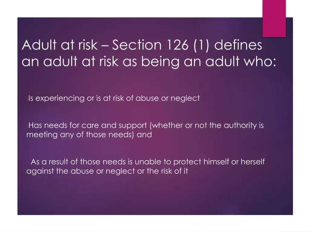 adult at risk section 126 1 defines an adult