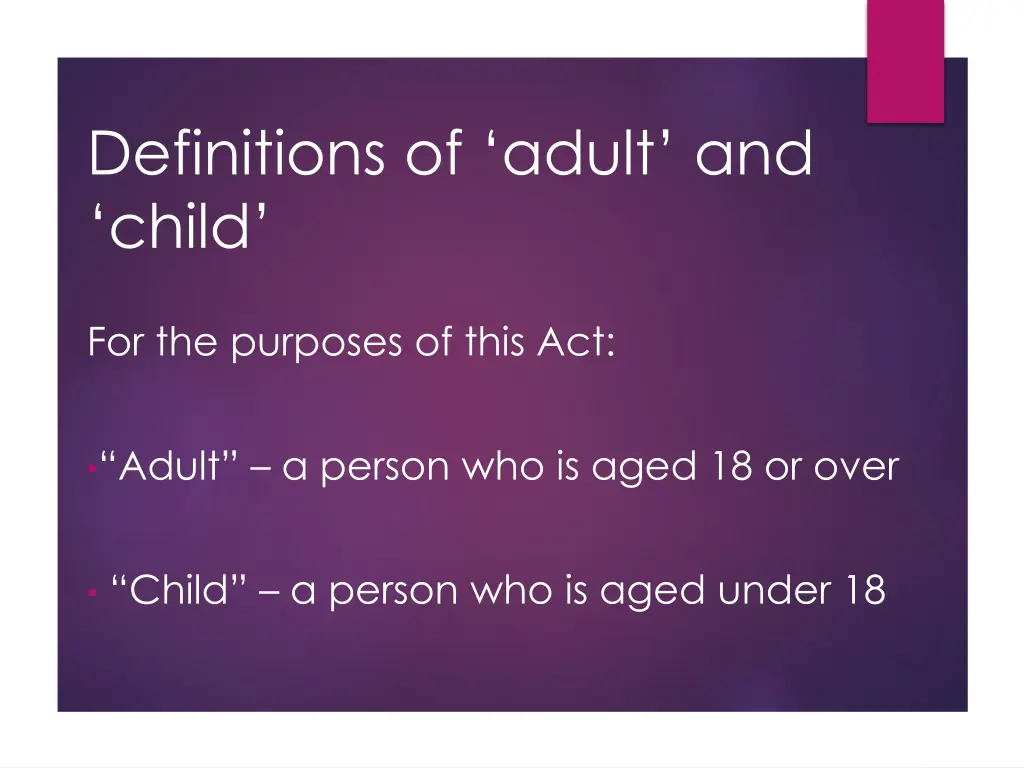 definitions of adult and child