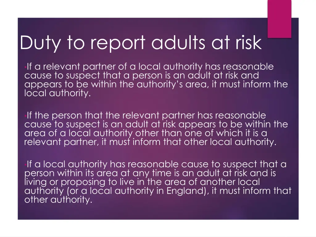 duty to report adults at risk