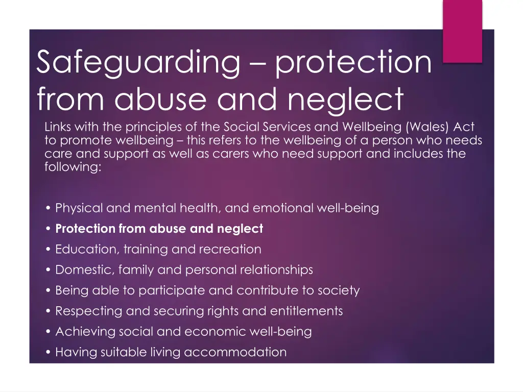 safeguarding protection from abuse and neglect