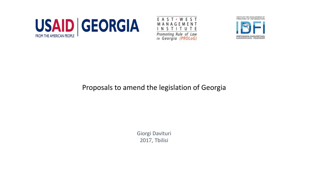 proposals to amend the legislation of georgia