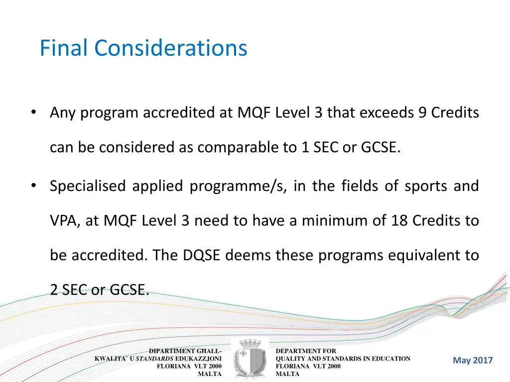 final considerations
