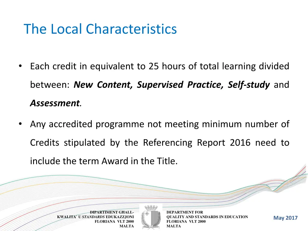 the local characteristics