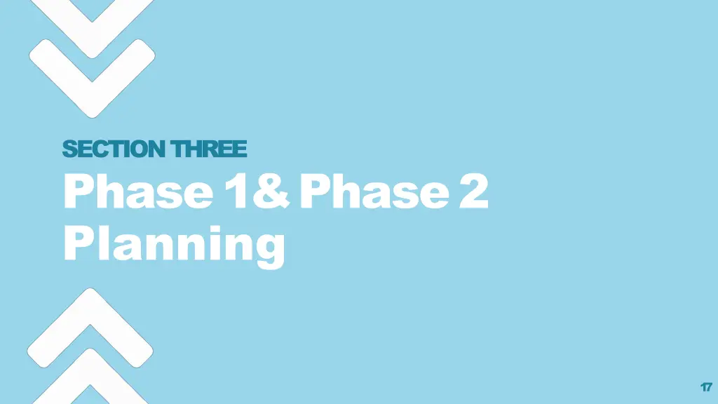 section three phase 1 phase 2 planning