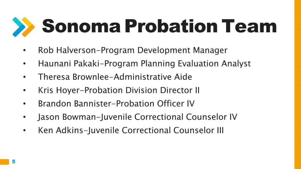 sonoma probation team