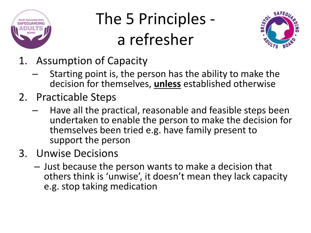 the 5 principles a refresher