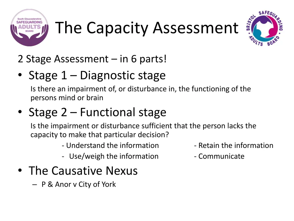 the capacity assessment