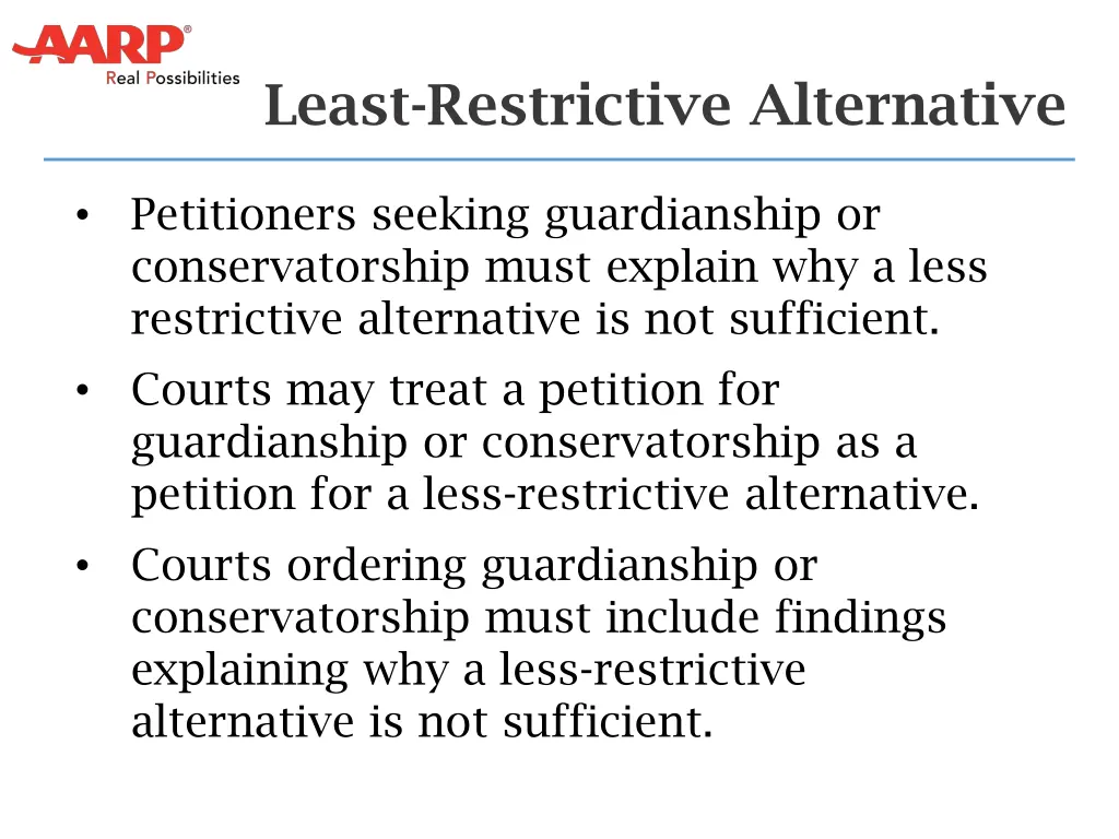 least restrictive alternative