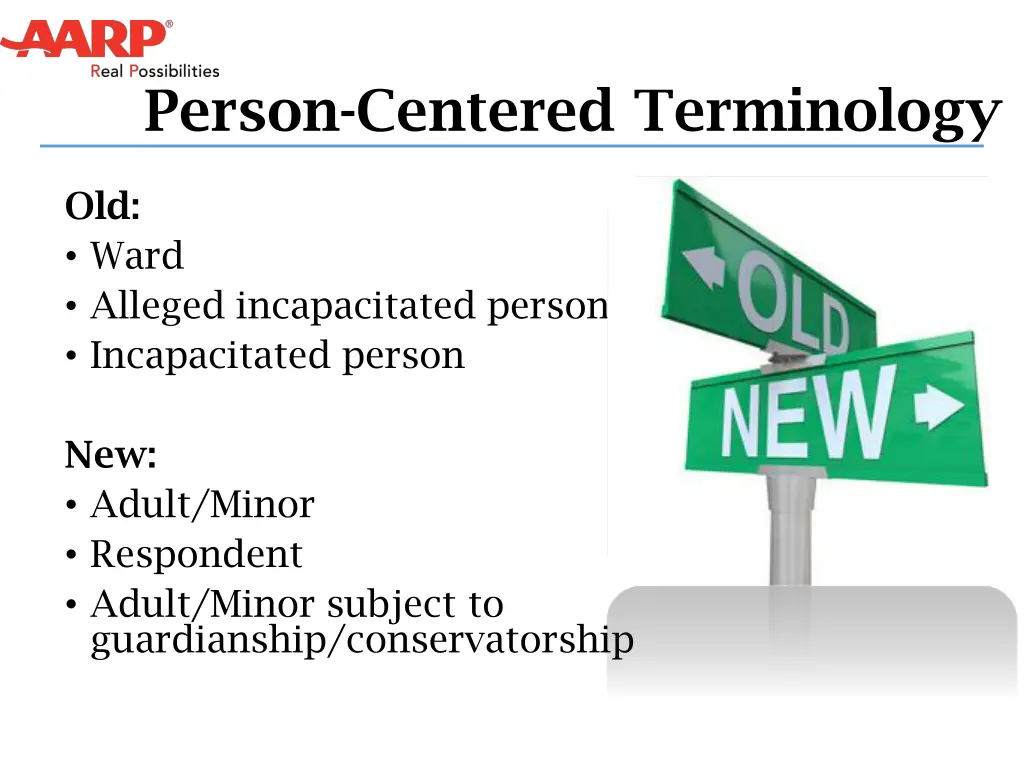 person centered terminology