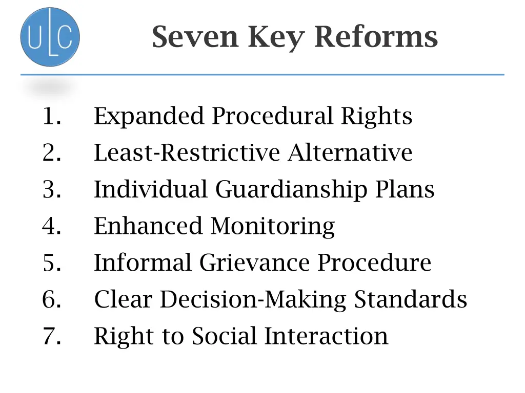 seven key reforms