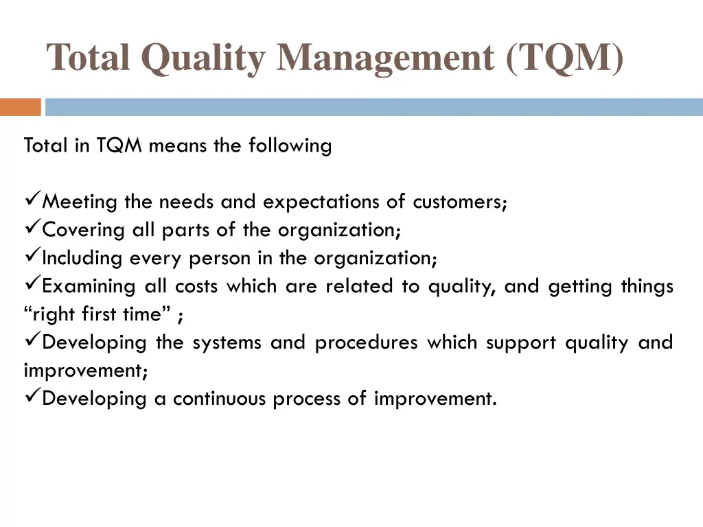 total quality management tqm 1