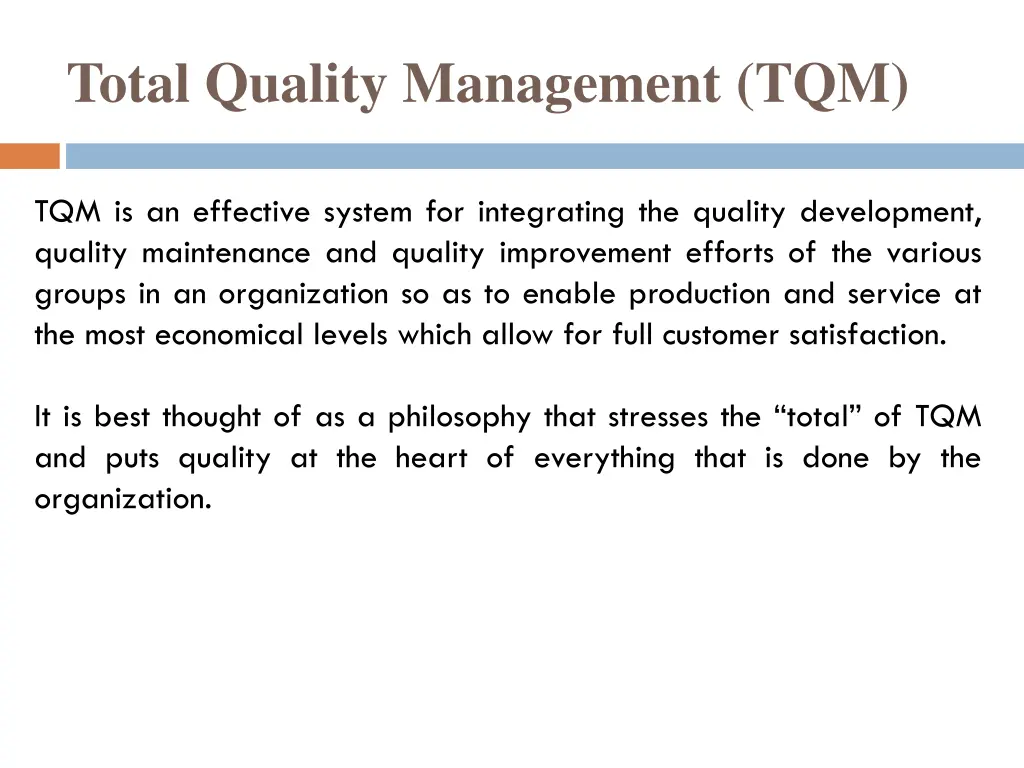 total quality management tqm