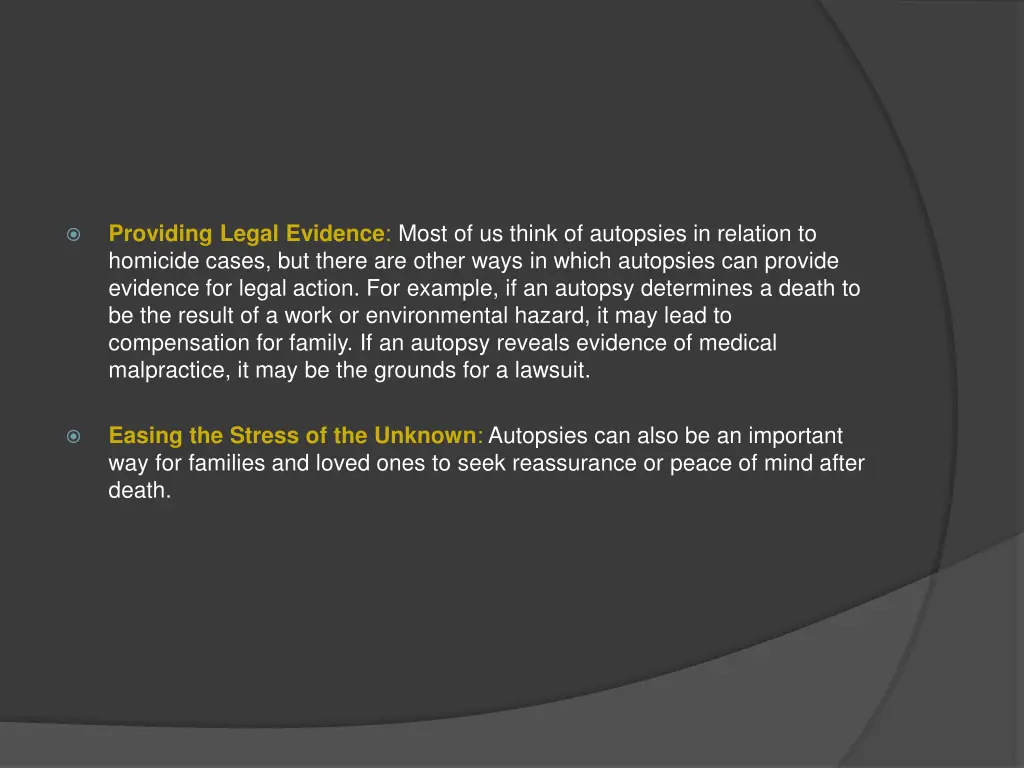providing legal evidence most of us think