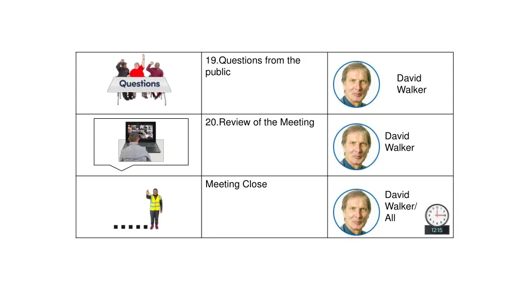 19 questions from the public