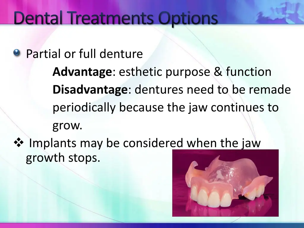 dental treatments options