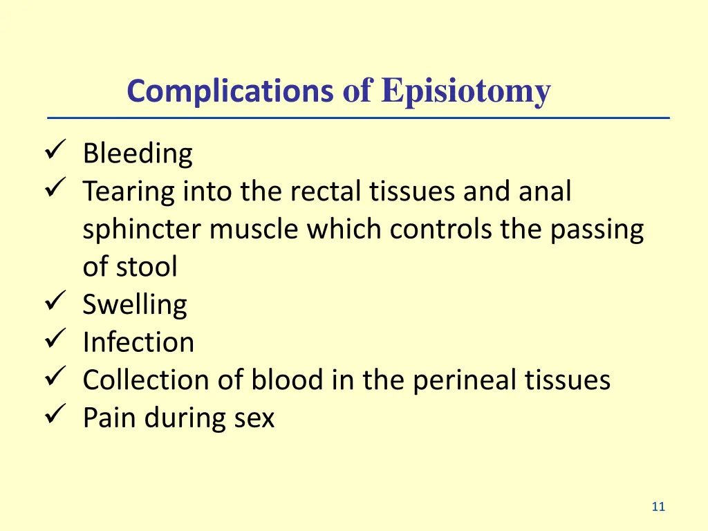 complications of episiotomy