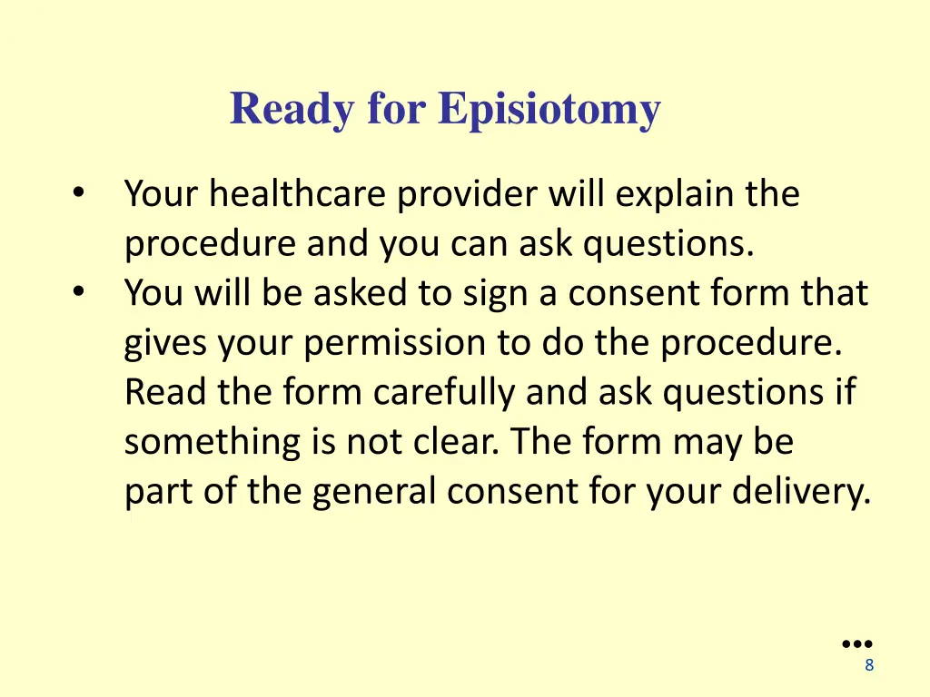 ready for episiotomy