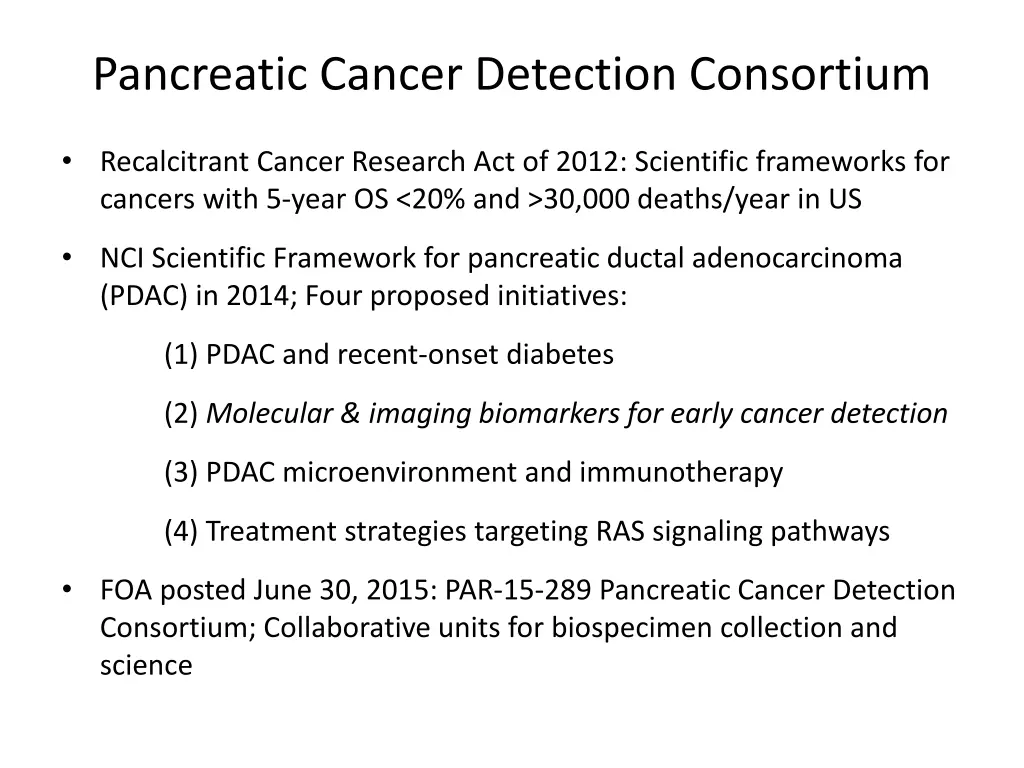 pancreatic cancer detection consortium