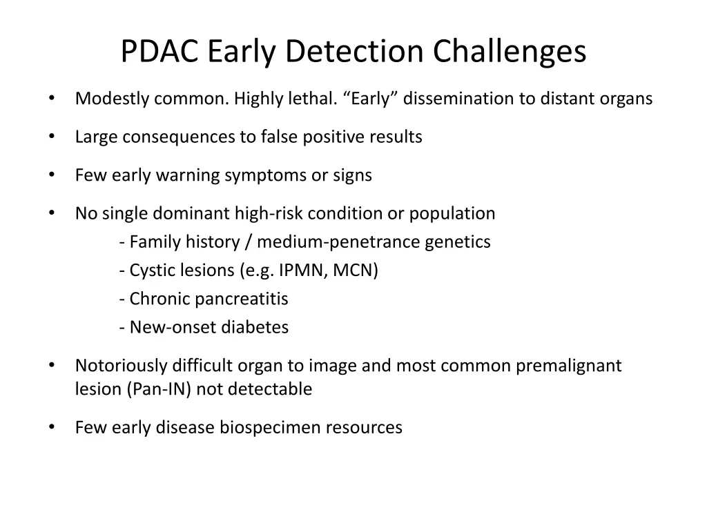 pdac early detection challenges