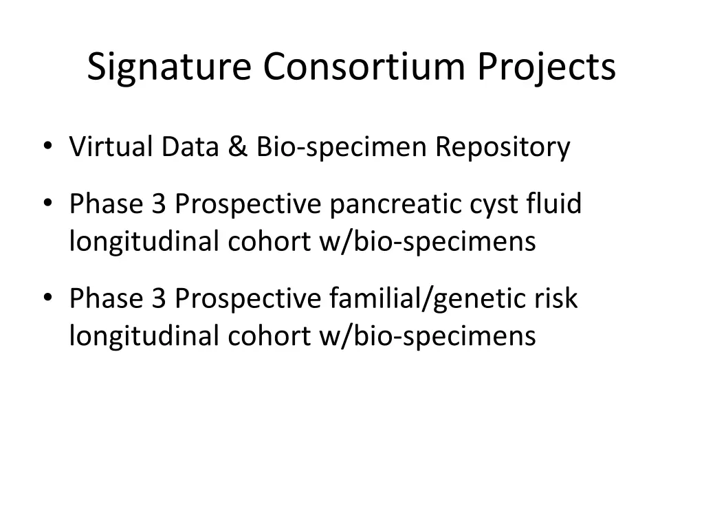 signature consortium projects