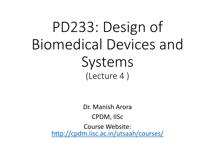 pd233 design of biomedical devices and systems