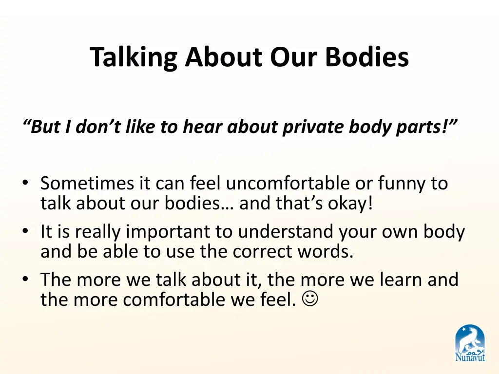 talking about our bodies