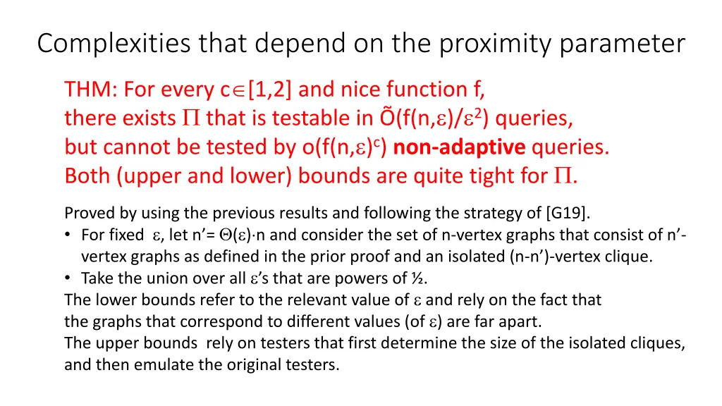 complexities that depend on the proximity