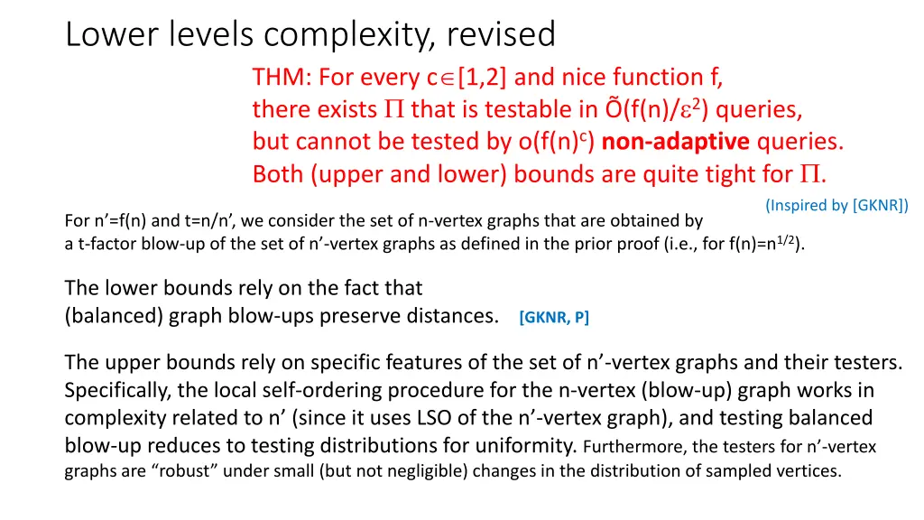 lower levels complexity revised thm for every