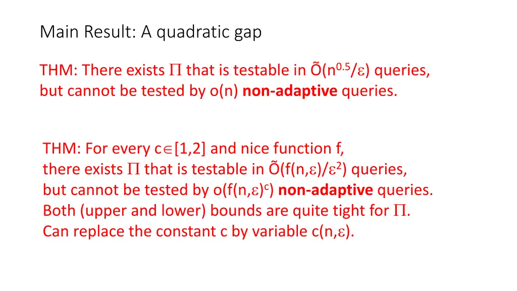 main result a quadratic gap