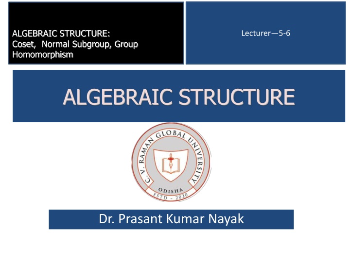 algebraic structure coset normal subgroup group