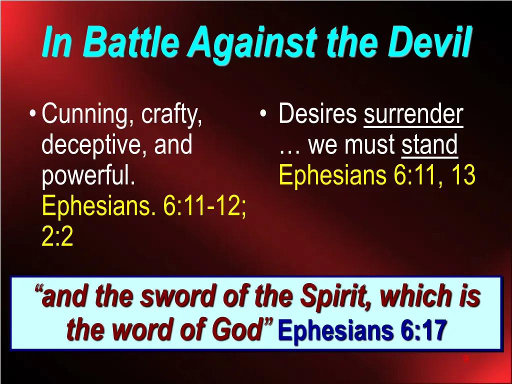 in battle against the devil