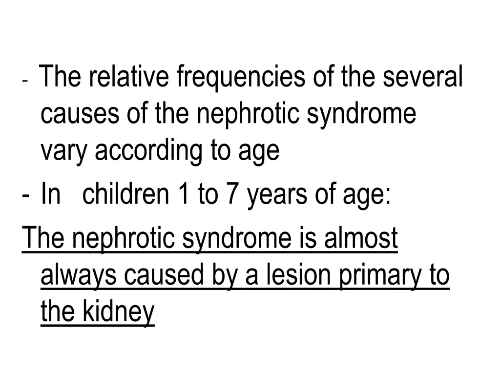 the relative frequencies of the several causes