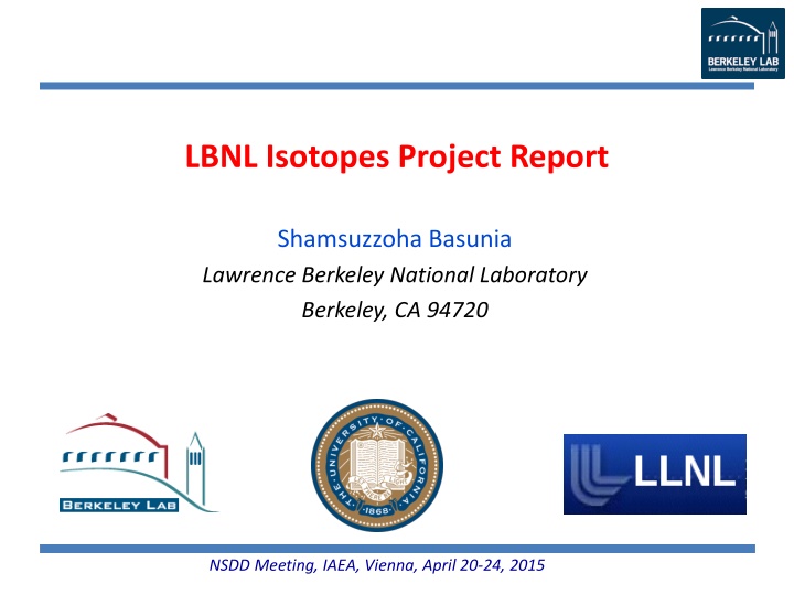 lbnl isotopes project report