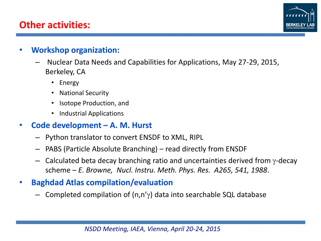 other activities