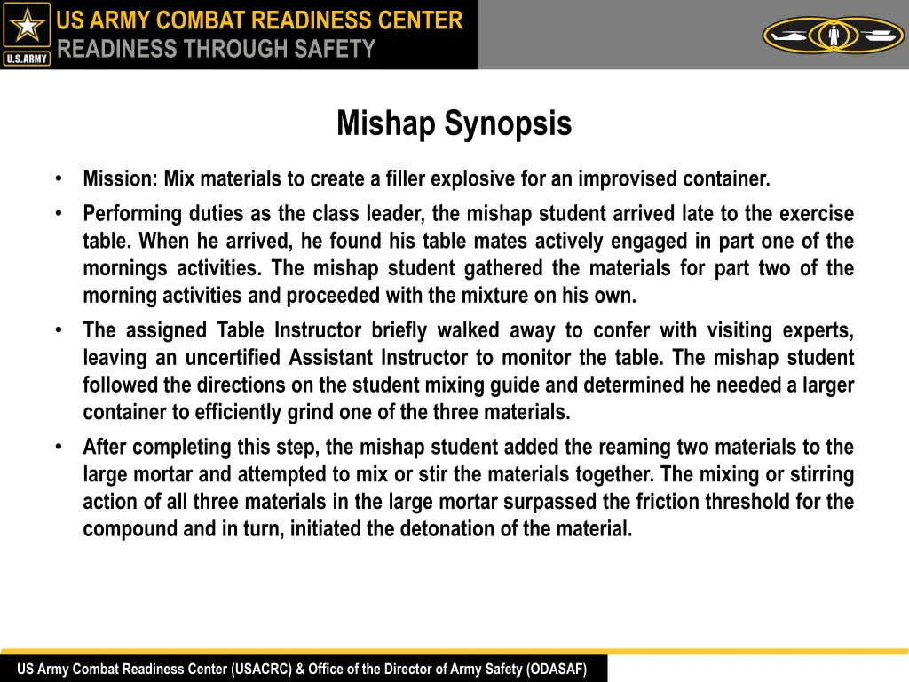us army combat readiness center readiness through 1