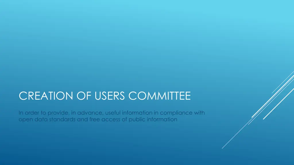 creation of users committee