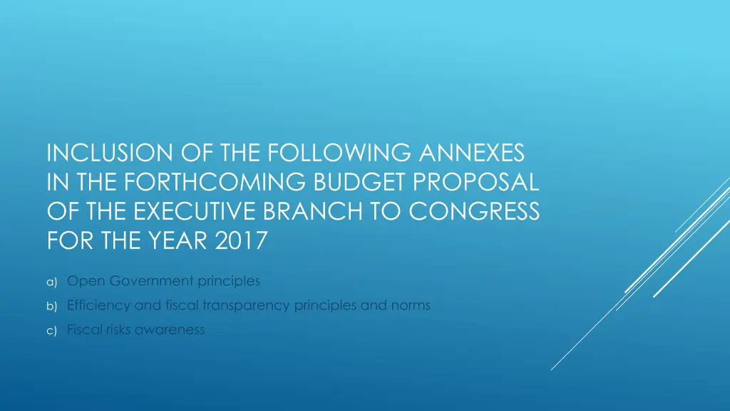 inclusion of the following annexes