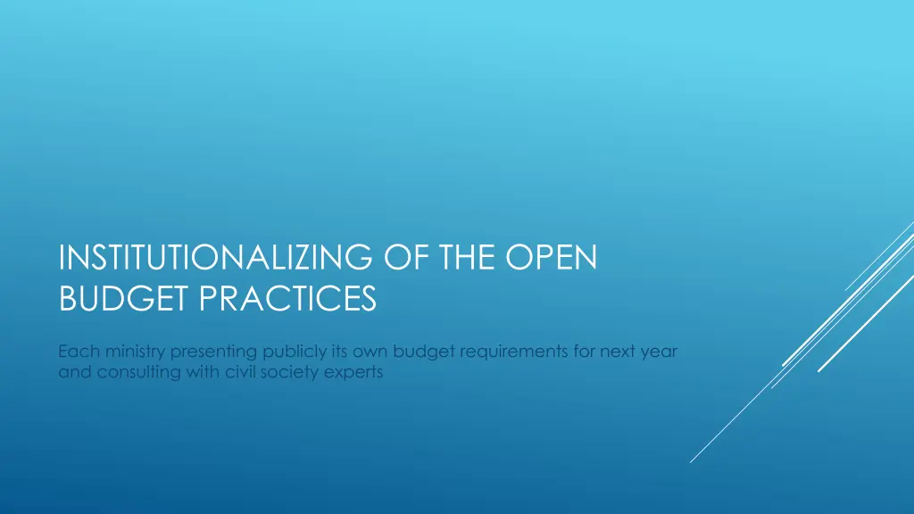 institutionalizing of the open budget practices