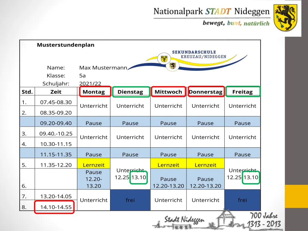 musterstundenplan