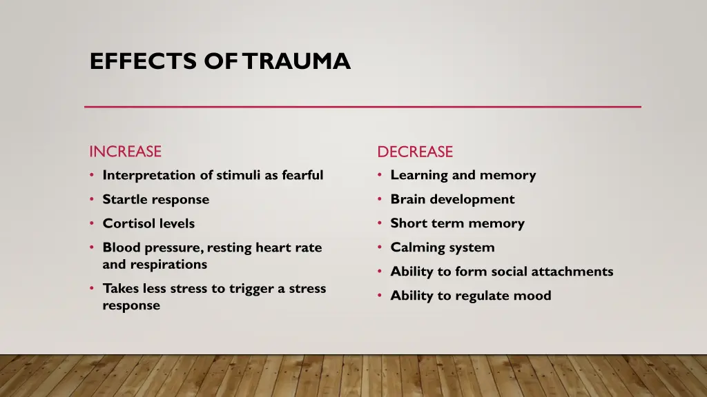 effects of trauma